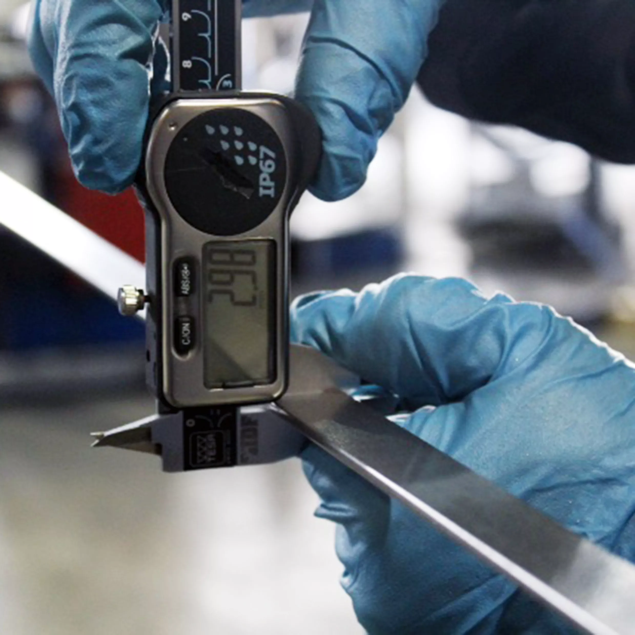 Visual inspection of the material and manual control with precision instruments